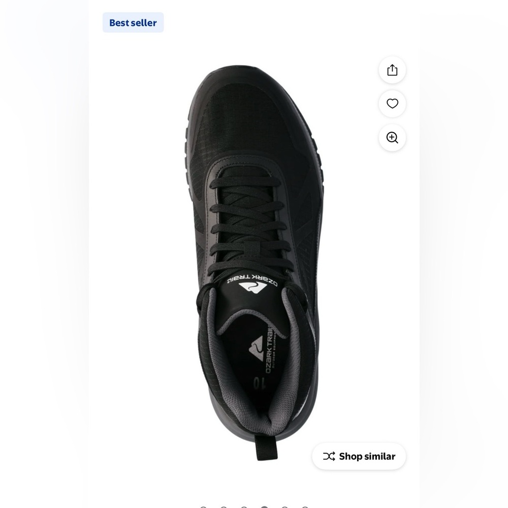 Ozark Trail Men's Black Athletic Hiker Shoes - Picture 3 of 9